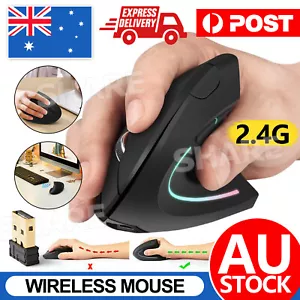 Ergonomic Optical 2.4G Wireless Vertical Mouse 1600 DPI 5 Buttons USB Receiver - Picture 1 of 9