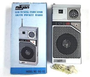 Vintage Nikjan DO-10 AM FM Pocket Radio Retro Led Tuning Indicator NOS BB972 - Picture 1 of 8