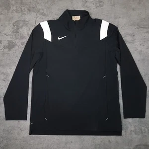 NIKE Coaches 1/4 Zip Performance Sideline Jacket Mens Size MEDIUM Black White - Picture 1 of 9