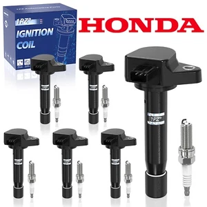 6x Genuine Ignition Coil & Spark Plug For OEM UF603 Honda Accord Odyssey 3.5L V6 - Picture 1 of 6