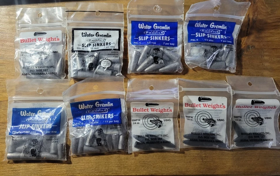 Bullet Weights BW12 Worm Weight Natural 1/2oz Ziplock 7bg