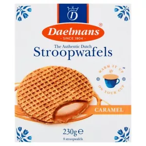 Daelmans 8 Caramel Stroopwafels The Authentic Dutch Biscuits 230g - Picture 1 of 5