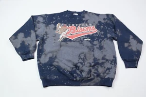 Vintage Buffalo Bisons Sweater Adult Large Blue Distressed Crew Distressed 1991 - Picture 1 of 13