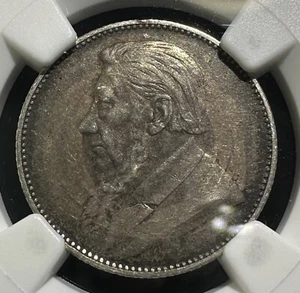 1895 Südafrika Schilling NGC XF45 Silber KM# 5, Hern# Z20 schöne "CircCam" - Bild 1 von 5