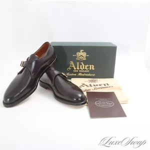 NIB #1 MENSWEAR Alden Made USA 954 Dark #8 Shell Cordovan Monkstrap Shoes 8 A1P - Picture 1 of 14