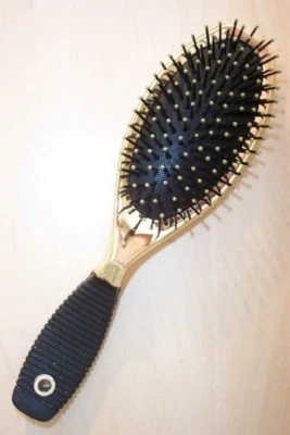 HAARBÜRSTE GOLD Metallic Gummikissenbürste Haar Bürste Bürsten Restposten SOLIDA