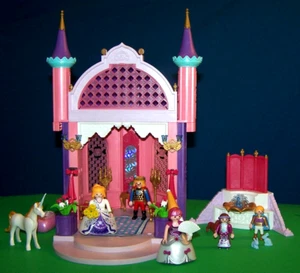 Custom Playmobil Märchenprinzessin Schloss Pavillon Zauberbrunnen Einhorn Kinder - Bild 1 von 19
