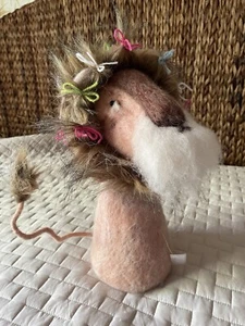 180 Degrees Whimsical Felted Safari Lion 12” Tall Unusual & Fun Textural Decor - Picture 1 of 5