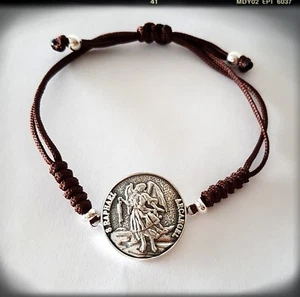 PULSERA SAN RAFAEL SILVER ARCANGEL PLATA LEY 925 ARCHANGEL SAN RAPHAEL  BRACELET - Imagen 1 de 3