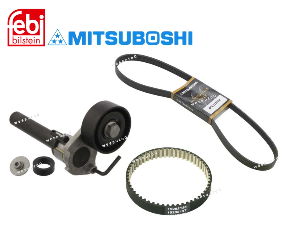 Belt Tensioner Assembly & 2 Drive Belt Kit OES for VW CC GTI EOS - Image 1 of 1