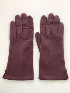 Burgundy soft Italian leather lined gloves 7 1/2