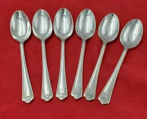 6 Madelaine versilberte Kaffeelöffel 5" von Samuel Peace Sheffield England 9536 - Bild 1 von 7