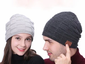Bluetooth Music Warm Lined Beanie Hat Wireless Headphone Headset Speaker Mic Jam - Bild 1 von 16