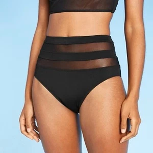 Shade & Shore Bikinihose schwarz Mesh High Waist Strand Pool Sommer M - Bild 1 von 11
