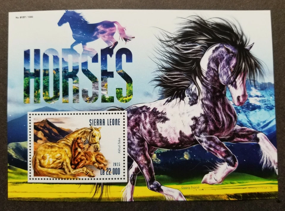 *ENVÍO GRATUITO Caballos Sierra Leona 2015 Fauna Animales Granja (ms) MNH Foto 1 de 4