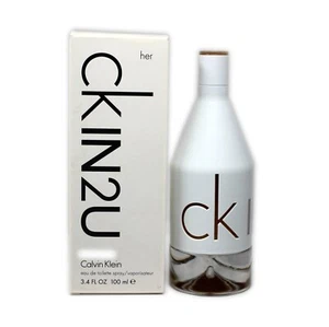 CALVIN KLEIN IN2U FOR HER EAU DE TOILETTE SPRAY 100 ML/3.4 OZ. (T-WITH CAP) - Picture 1 of 1
