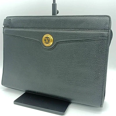 Valentino garavani Clutch Bag Hand Bag Purse Black Rank AB - Image 1 of 4
