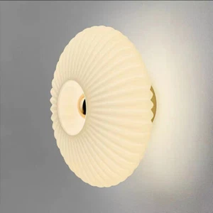 Post Modern Ribbed Glass Shade Wall Sconce Stylish Decor Pendant Light Fixture - Picture 1 of 14
