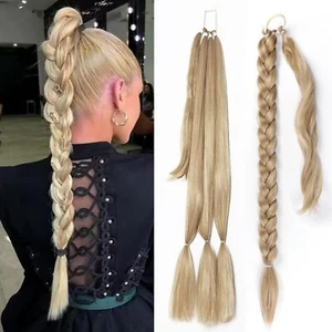 Extension Coda di Cavallo Lunga Intrecciata con Capelli Lisci Avvolgenti Coda di Cavallo Ext - Foto 1 di 6
