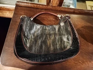 BRAHMIN CARMELA Metallic Tricolor Snakeskin? Melbourne LEATHER HOBO Rare - Picture 1 of 15