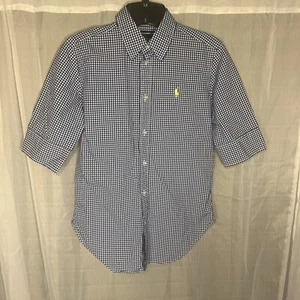Boys Ralph Lauren Sport Short Sleeve Button Up Shirt, Size 6, Blu & White - Picture 1 of 15