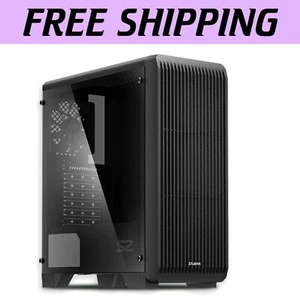 ATX Mid-Tower PC Case with Tinted Tempered Glass & 3 Pre-Installed Fans - Picture 1 of 11