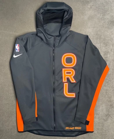 Nike Dri-Fit NBA Orlando Magic Gray Orange Full-Zip Hoodie Men's Size XL Cover