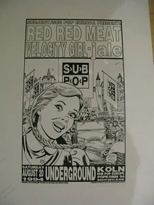 Frank Kozik-original painting-Sub Pop-Popkomm showcase 1994,Cologne-Germany - Bild 1 von 7