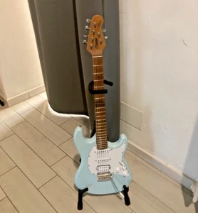 STERLING by Music Man CUTLASS HSS Daphne Blue Satin/Roasted Maple Neck • As new - Imagen 1 de 13