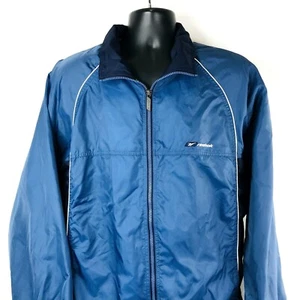 Chaqueta cortavientos Reebok para hombre cremallera completa talla grande azul marino blanco forrada logotipo de colección - Imagen 1 de 11