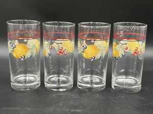 Set of 4 Corelle ABUNDANCE of Fruit Tumbler Glasses 6" EUC - Picture 1 of 3