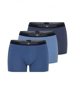 Trio Pack Punto Blanco Basix Classic Cotton Boxers Blue Assorted 53438 777 Tab - Bild 1 von 6