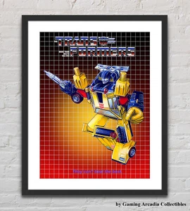 Transformers G1 1984 Sunstreaker Caja Obra de Arte Brillante Póster Retro Sin Marco T0011 - Imagen 1 de 6