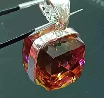 Colgante de plata maciza 925 piedras preciosas AG cambio de color alejandrita natural 50,22 quilates + Foto 1 de 4