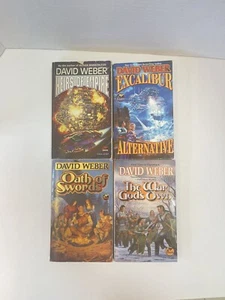 Lot Of 4 David Weber Paperback Books Assorted Lot Gods Of War, Excalibur, Heirs - Picture 1 of 15