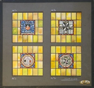 Early 1950’s Daprato Stained-Glass Window Design Painting for St Rose Priory IA - Picture 1 of 3