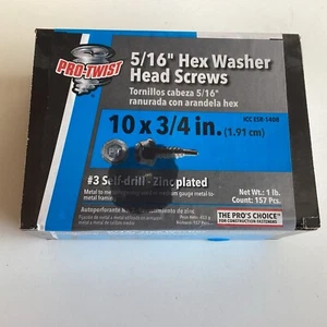 Pro Twist 5/16- 10 X 3/4" Hex Washer Head Self Drilling TEK Screws 314 pcs - Picture 1 of 2