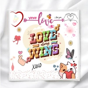 Bloque de edredón de panel de tela Love Wins Encouraging para acolchar manualidades costura - Imagen 1 de 2