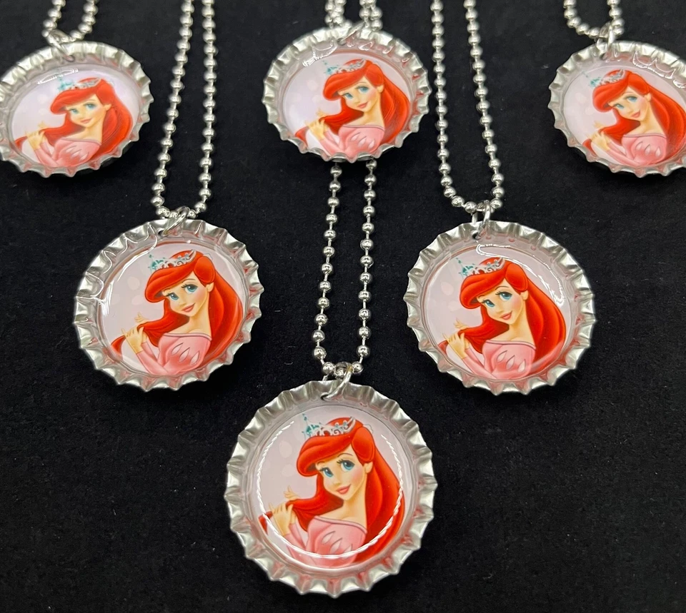 Ariel / 6 necklaces / Birthday  /favors / Disney Princess / Party Supplies - Image 1 of 1