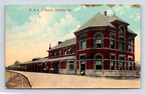 1912 SEDALIA, MO Bahnhof M.K.&T. Bahndepot Postkarte  - Bild 1 von 2