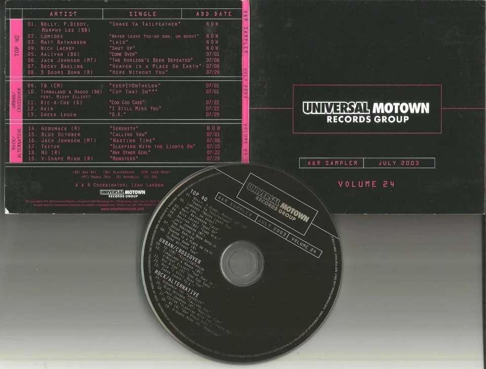 PROMO CD AALIYAH Sheek Louch GODSMACK Matt Nathanson BLUE OCTOBER 3 Doors Down   - Image 1 of 1