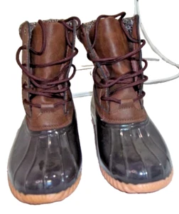 Botas Sporto Diana Marrón Pato Con Cordones Lluvia/Nieve Asiento Cuello Talla 7 NUEVAS SIN ETIQUETAS NUEVAS - Imagen 1 de 14