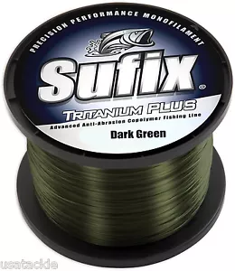 SUFIX Tritanium Plus Monofilament Fishing Line 10Lb 1495Yd 1/4LB Spool Dk Green - Picture 1 of 1
