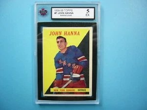 1958/59 TOPPS NHL HOCKEY CARD #7 JOHN HANNA ROOKIE KSA 5 EX NICE!! 58/59 TOPPS - Picture 1 of 2