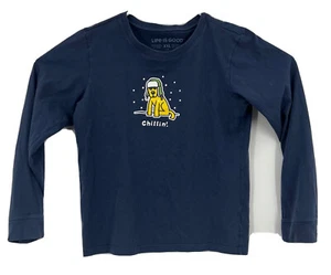 Life is Good Kids Classic Fit Tee Snow Dog Theme Blue 2XL - Picture 1 of 4