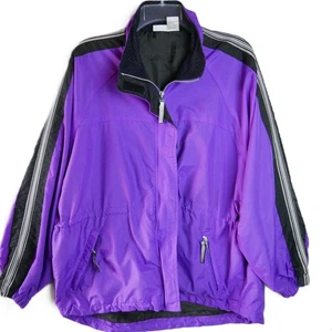 Vintage Pro Spirit Unisex Gr. L Windbreaker Jacke lila Reißverschluss vorne BESCHREIBUNG LESEN - Bild 1 von 15
