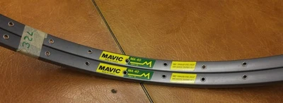 Mavic MA 40 Felgen Paar 32 Loch anthrazit 700c 622 Drahtreifen Rennrad NOS - Bild 1 von 4