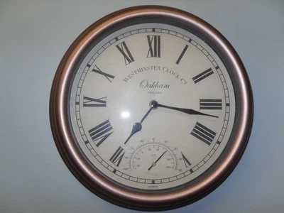 Westminster Co Wall Clock +Temperature Gauge –Oakham Model – Internal/External - Image 1 of 3
