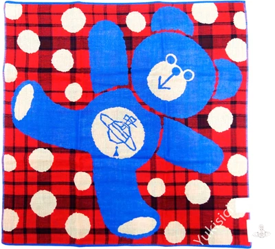Pañuelo Vivienne Westwood Japón Gasa Orbe Oso Lunares Cuadros Rojo 40 cm Foto 1 de 4