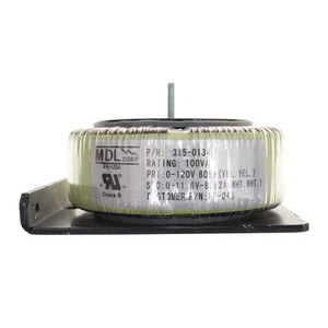 MDL CORP 315-0134 TRANSFORMADOR DE NÚCLEO TOROIDAL, 100VA, 120V:IN, 12V: OUT, 8,62A - Imagen 1 de 3